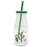 Botellas cactus cristal con tapa verde oscuro / Nadie sin regalo