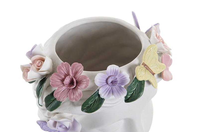 Jarrón cara de porcelana detalle flores / Nadie sin regalo