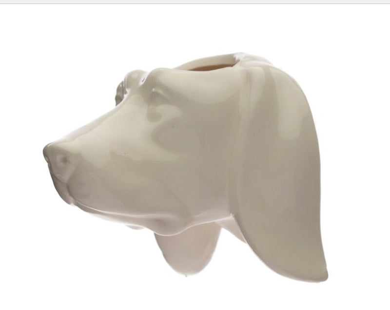 Maceta de pared con forma de perro de lado / Nadie sin regalo