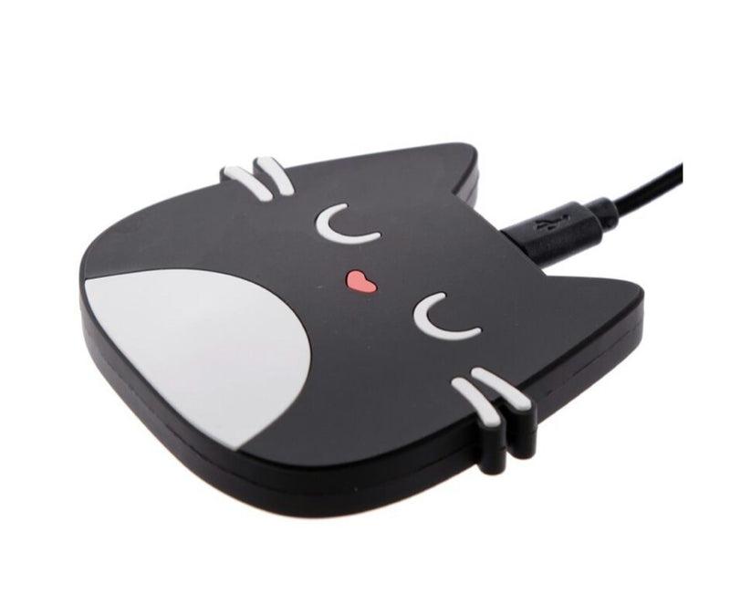 Cargador Portátil Inalámbrico para Móvil . Diseño Plano Gato con cable / Nadie sin regalo