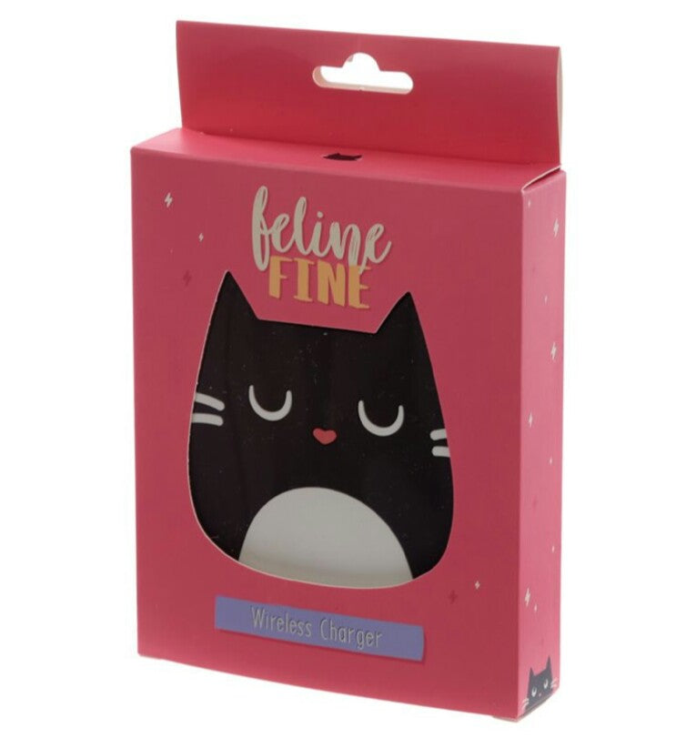 Cargador Portátil Inalámbrico para Móvil . Diseño Plano Gato en la caja / Nadie sin regalo