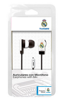 Auricular botón con micrófono del Real Madrid "blanco" / Nadie sin regalo