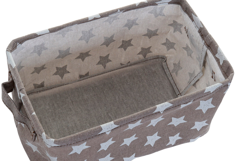 Cesta de almacenaje alargada con estrellas interior / Nadie sin regalo