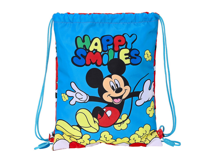 Mochila saco plano Mickey Junior Happy smiles 34cm / Nadie sin regalo