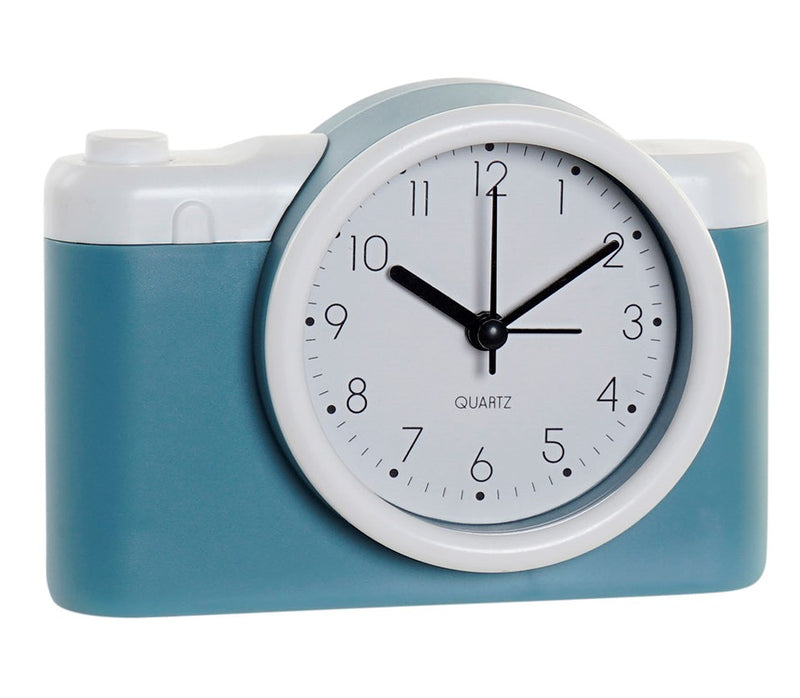 Reloj despertador cámara de fotos en azul / Nadie sin regalo