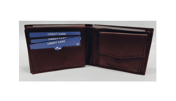 Cartera de caballero de piel en marrón interior / Nadie sin regalo