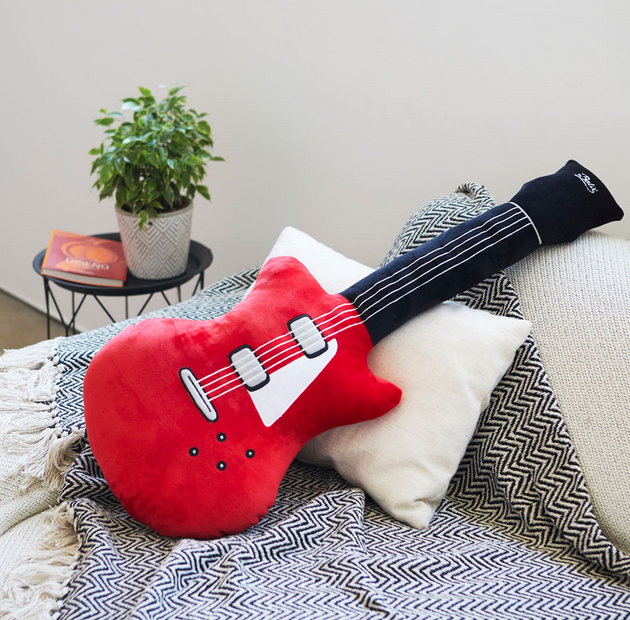 Cojín Guitarra en rojo ejemplo / Nadie sin regalo