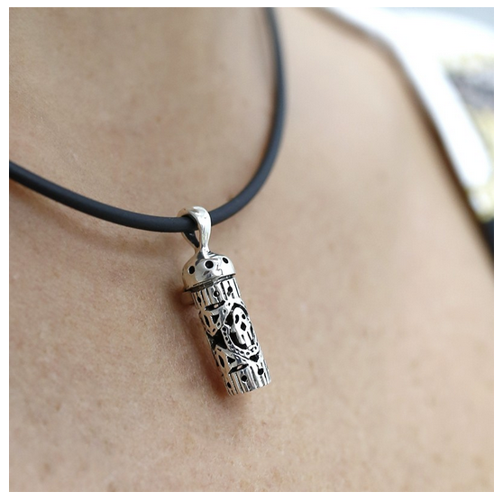 Colgante de plata - Botella deseos ejemplo / Nadie sin regalo