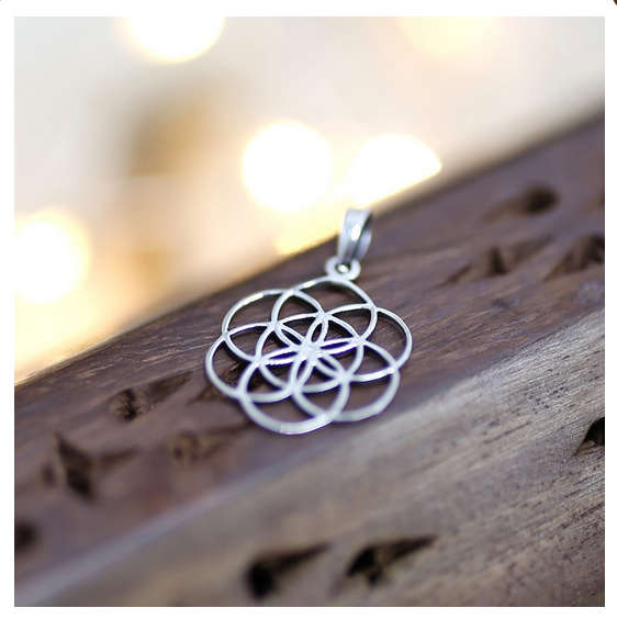 Colgante de plata flor de la vida -lineal 2 / Nadie sin regalo