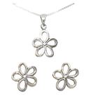 Conjunto de collar y pendientes de plata - Flor / Nadie sin regalo