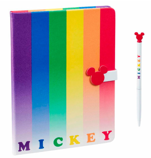 Set cuaderno y boligrafo Mickey Rainbow Disney / Nadie sin regalo