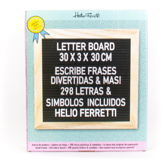 Felter board negro letras blancas en caja / Nadie sin regalo