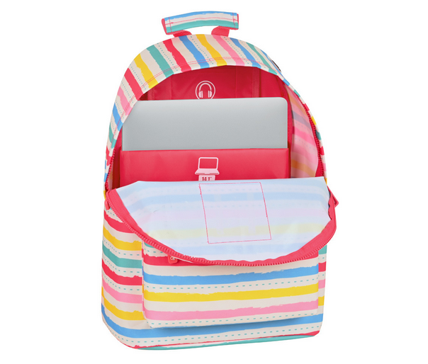 Mochila para portatil 14,1" Rayas Benetton interior / Nadie sin regalo