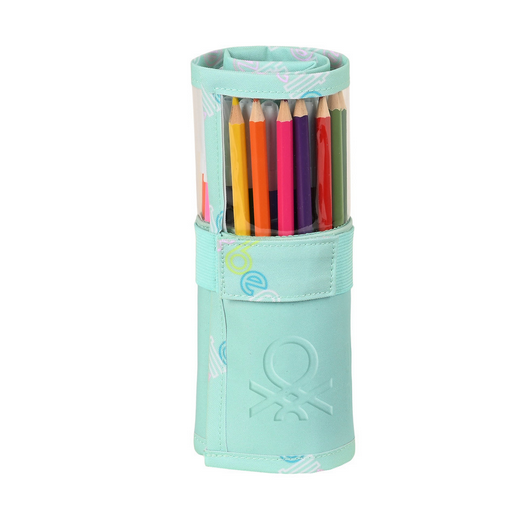 Plumier enrollable Benetton 27 piezas world / Nadie sin regalo