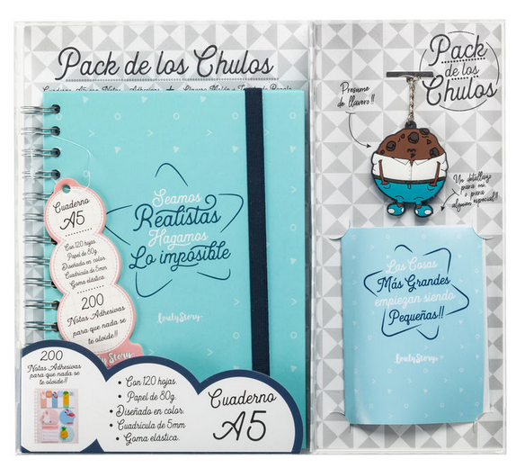 Set regalo Cuaderno A5 + tarjeta + llavero Realistas / Nadie sin regalo