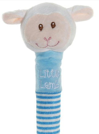 Peluche sonajero ovejita azul / Nadie sin regalo