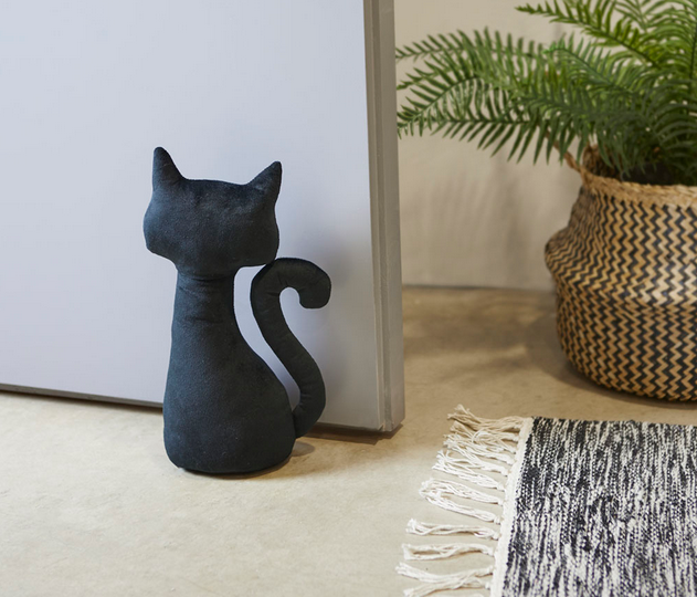 Aguantapuertas gato en negro ejemplo / Nadie sin regalo