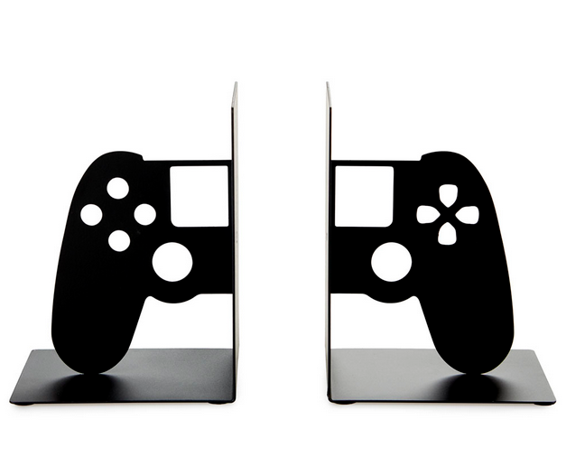 Soporte de videojuegos de metal en negro / Nadie sin regalo