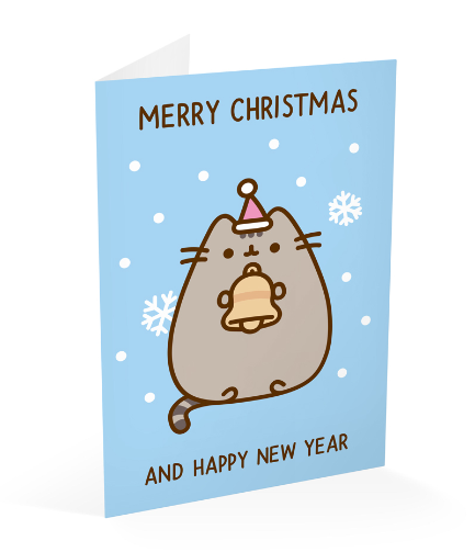 Tarjeta felicitación navidad Pusheen / Nadie sin regalo