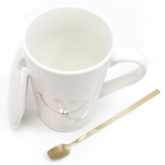 Taza blanca smile "Golden Chic" / Nadie sin regalo