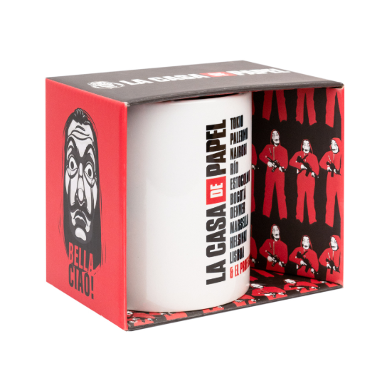 Taza de la casa de papel mascara en caja / Nadie sin regalo
