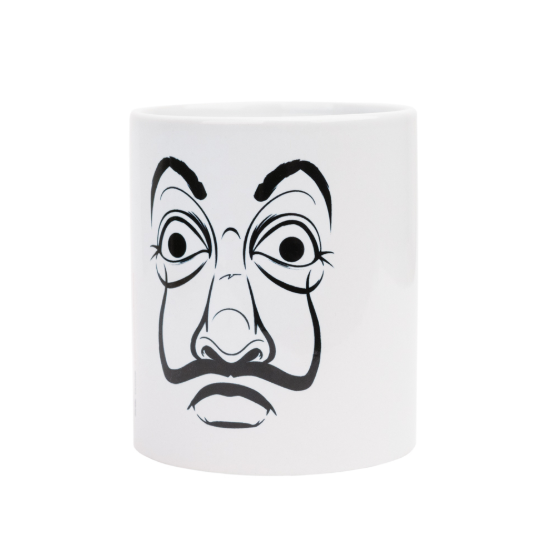 Taza de la casa de papel mascara de frente / Nadie sin regalo