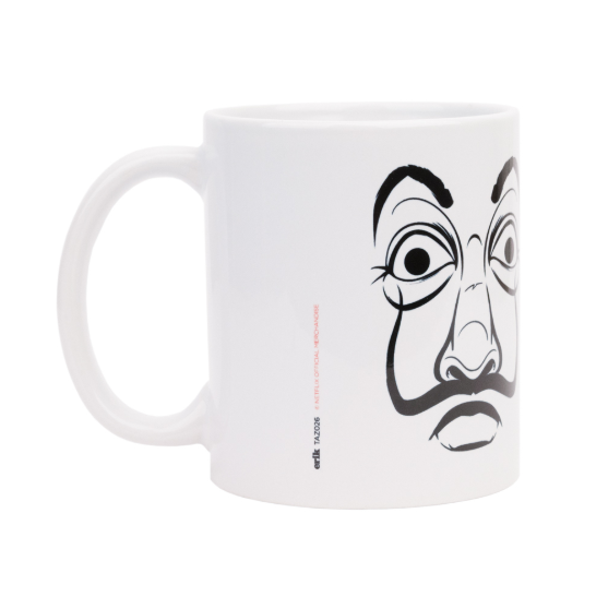 Taza de la casa de papel mascara de lado / Nadie sin regalo