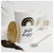 Taza just happy tapa bambú y cuchara "Golden Chic" ejemplo 2 / Nadie sin regalo