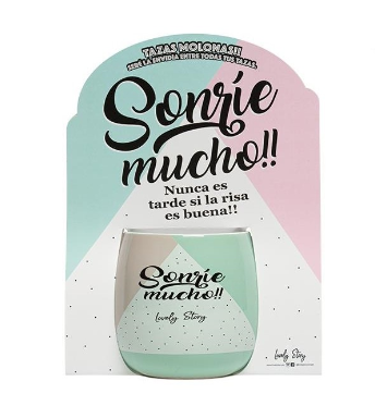 Taza Sonrie Mucho en envoltorio / Nadie sin regalo