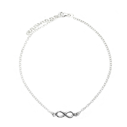 Pulsera tobillera de plata - Infinito / Nadie sin regalo