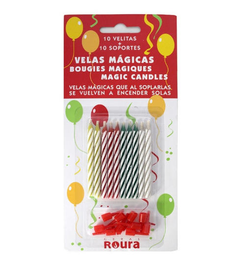 10 velitas mágicas con soporte / Nadie sin regalo.com